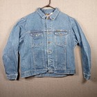 Wrangler Mens Vintage 14oz Denim Trucker Jacket Blue Medium Wash 74569sw Xl Usa