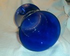 Cobalt Blue Glass  8  Tall Heavy Flower Vase Vintage Vg 