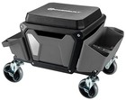  Rolling Work Seat Brake Stool With 4-inch Rubber Grey With Foam Seat Cushion