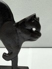 Vintage Cast Iron Black Cat Doorstop Halloween Folk Art 12  High Nice 