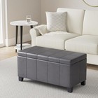 Simplihome Dover Storage Ottoman Bench - 36 Inch Wide Upholstered Vegan Leather