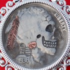Us 1936 Indian Head Carved Hobo Nickel Skull Zombie 925 Sterling Silver Necklace