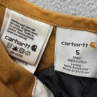 Carhartt Bib Overalls Duck Canvas Quilt Lined Size 5 Brown Double Knee Kids Work