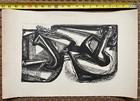 Vintage Cubist Black Reclining Figural Print Mid Century Modern Art 60s - 3
