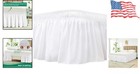 Wrap Around Bed Skirts For Queen Beds 15  Drop  White Adjustable Elastic Dust   