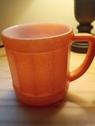 Federal Glass Vintage Orange Milk Glass Coffee Cup Mug Set Of 2