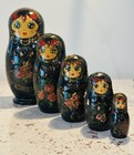 Vintage Hand Painted Russian Matryoshka 5 Piece Set 6 5      Nesting Dolls  Signed