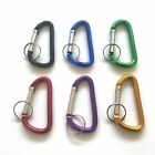 6pc 3  Aluminum Carabiners D-ring Key Chain Spring Snap Clip Hook Assorted Color