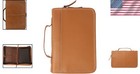 Genuine Buff Leather Bible Cover - Large  Vintage Design With Easy Carry Handle