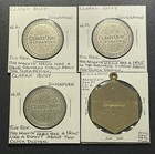Singapore Base Metal Tokens medals  Lot Of 4