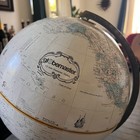 Vintage Replogle Globemaster Globe With Patterned Metal Base With World Etching