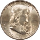 1948-d Franklin Half Dollar - Pcgs Ms-64 Fbl
