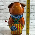 Antique Wind Up Toy Brown Bear Musical Mattel Toymakers 1953 Vintage Tin Litho
