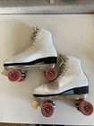 Vintage Dominion Roller Skates White Leather Women s Size 9  Powell Rink Wheels
