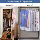 3pcs Clothes Garment Bags Clear Dust Cover Storage 4  Gussetes Suits Coat Jacket