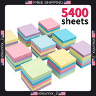 3x3 Inch Sticky Notes Bulk Pack 54 Pads 5400 Sheets Assorted Colors