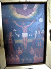 Antique  la Allegoria De La Redention  Mexican Retablo Painting  Framed