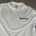 Quiksilver Rash Guard Mens L White Long Sleeve Swim Shirt Upf Protection Surf
