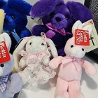 Mixed Lot Of 12 Bunny Rabbits Gund  Rainbow  Russ Plush Some Vintage 1 Music
