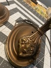 Antique Brass Art Nouveau Victorian Wall Sconce Light Fixtures Pair True Vintage