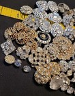 Large Lot Vintage Antique Rhinestone Glass Buttons