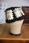 Vintage Coors Banquet Crochet Knit Handmade Beer Can Hat Bucket Black 70s