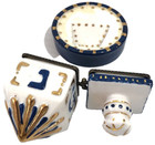 Vintage Judaica Hebrew Hanukkah Dreidel Trinket Box   Base Judaism Israel Jewish