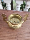 Vintage Chinese Asian Incense Burner Solid Brass 3 Footed Decorative Brass Bowl