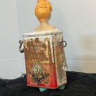Antique Porcelain Doll Assemblage Decor Figure Black Pepper Tin One Of A Kind