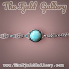Sterling Silver Art Nouveau Czech Turquoise Hubbell Art Glass   Enamel Bracelet