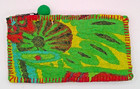 Felted Wool Handmade Brightly Colored Abstract And Floral Pouch Made In Nepal