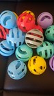 18 Cat Toy Balls With Bell Inside     Thick Plastic     Random Colors     Fun     
