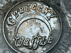 Antique Crescent Cast Iron Low Base Waffle Maker  8 Fanner Mfg Co  Original  15d