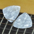 100pcs lot White Pearl 0 71mm Medium Big Rounded Triangle Celluloid Guitar Picks