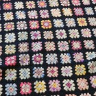 Handmade Granny Square Crocheted Afghan Throw Blanket Multicolor Roseanne 71x48