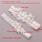 2pcs Bridal Lace Garter With Flower Leg Rings  Non-slip  2pcs  white 