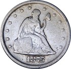 1875-s 20c Seated Liberty Silver Twenty Cent Piece   Vg-fine