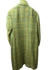 Vintage 1960s Herald Tang Raw Silk Coat Aqua Teal Gold Quilted Lining Costume M