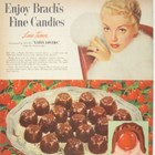 Vintage 1950s Brachs Chocolate Cherries Ad Lana Turner Movie Star 1953