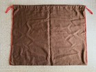 Large Authentic Coach Dust Bag Brown Cotton White Logo Red Drawstring 23 X 19  1