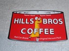 Vintage Hills Bros Coffee Die-cut Can 7  Porcelain Metal Brothers Gasoline Sign 