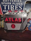 Rare Vintage Atlas Battery Advertising Porcelain Metal Sign