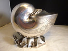 Vintage Victorian English Silver Plate Nautilus Shell Spoon Warmer