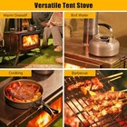 Large Camping Wood Stove  Portable Hot Tent Stove With 5 Chimney Pipes   3 Grill