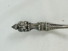 Antique Sterling Silver  Letter Opener Knife Rococo Desk Cupid Angel Face Cherub