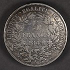 1849 A France Silver 5 Francs
