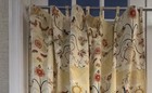 Custom Made Artisan Embroidered-look Curtain Panel 50x54 Cotton Lined Single