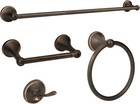 4 Piece Antique Bathroom Hardware Accessories Set Oil Rubbed Bronze 24 Inch T   