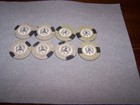 Lot Of 8 Vintage  1 Playing Chip  Horseshoe Club  binion s  Las Vegas
