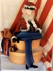 Pattern Primitive Patriotic Uncle Sam Type Santa Claus Doll New Love Tokens